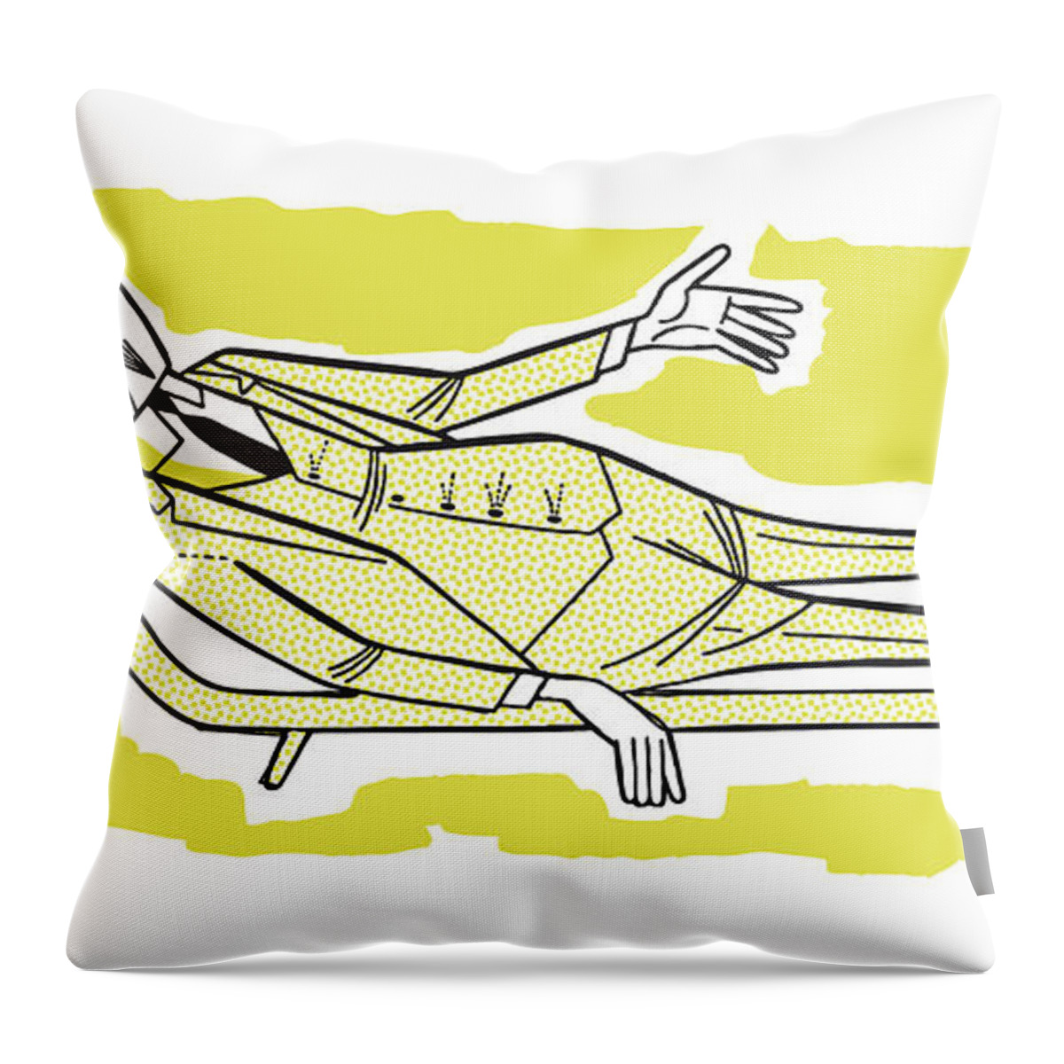 Adult Throw Pillow featuring the drawing Man on Lounge Chair Talking to Someone by CSA Images
