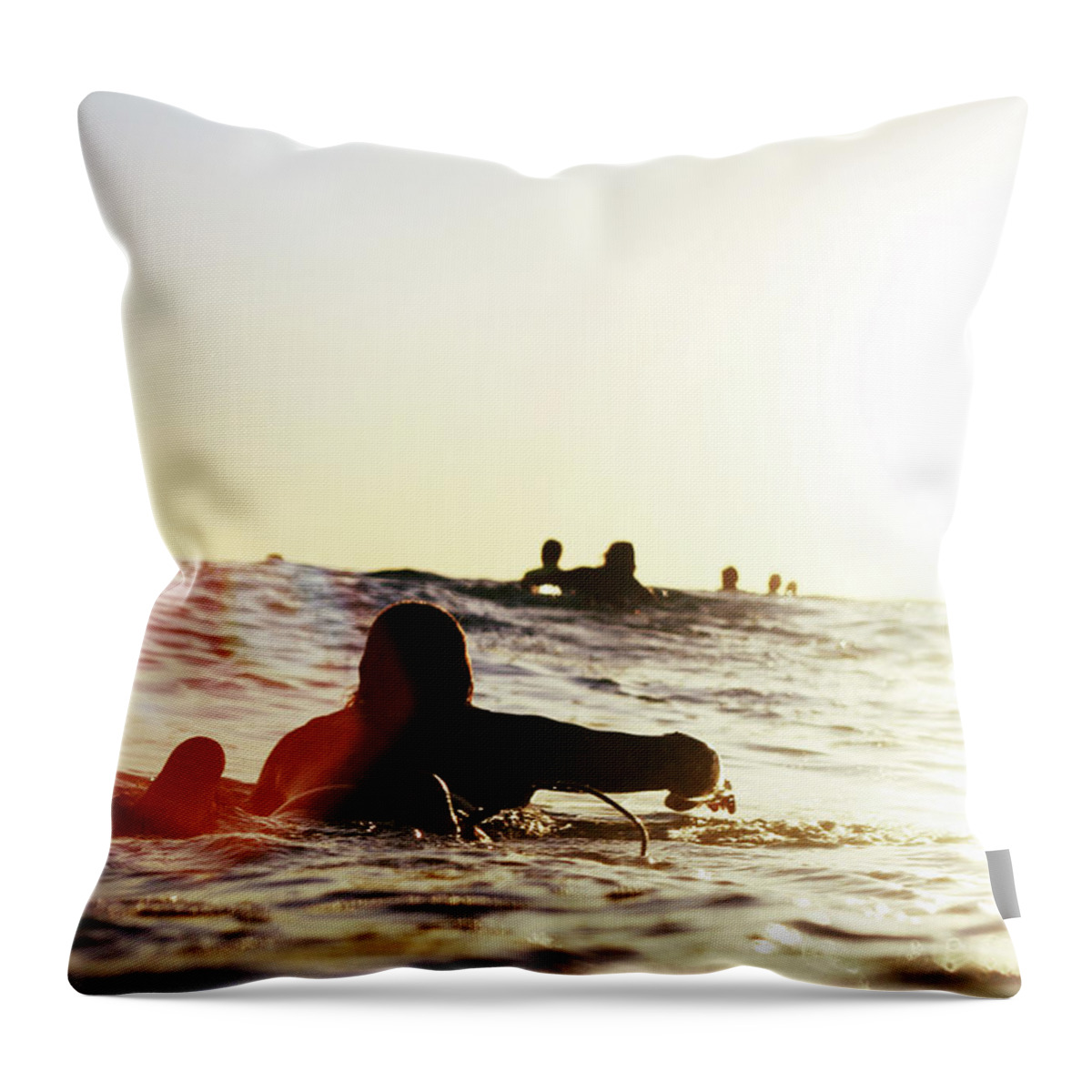 People Throw Pillow featuring the photograph Man On Surfer Paddle by Photography By Jack De La Mare. 2012