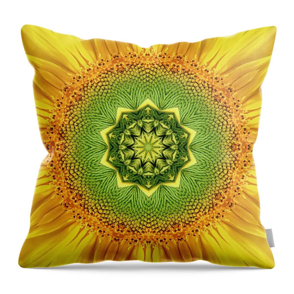 Yellow Throw Pillow featuring the photograph Mandala 7 by Steve Satushek