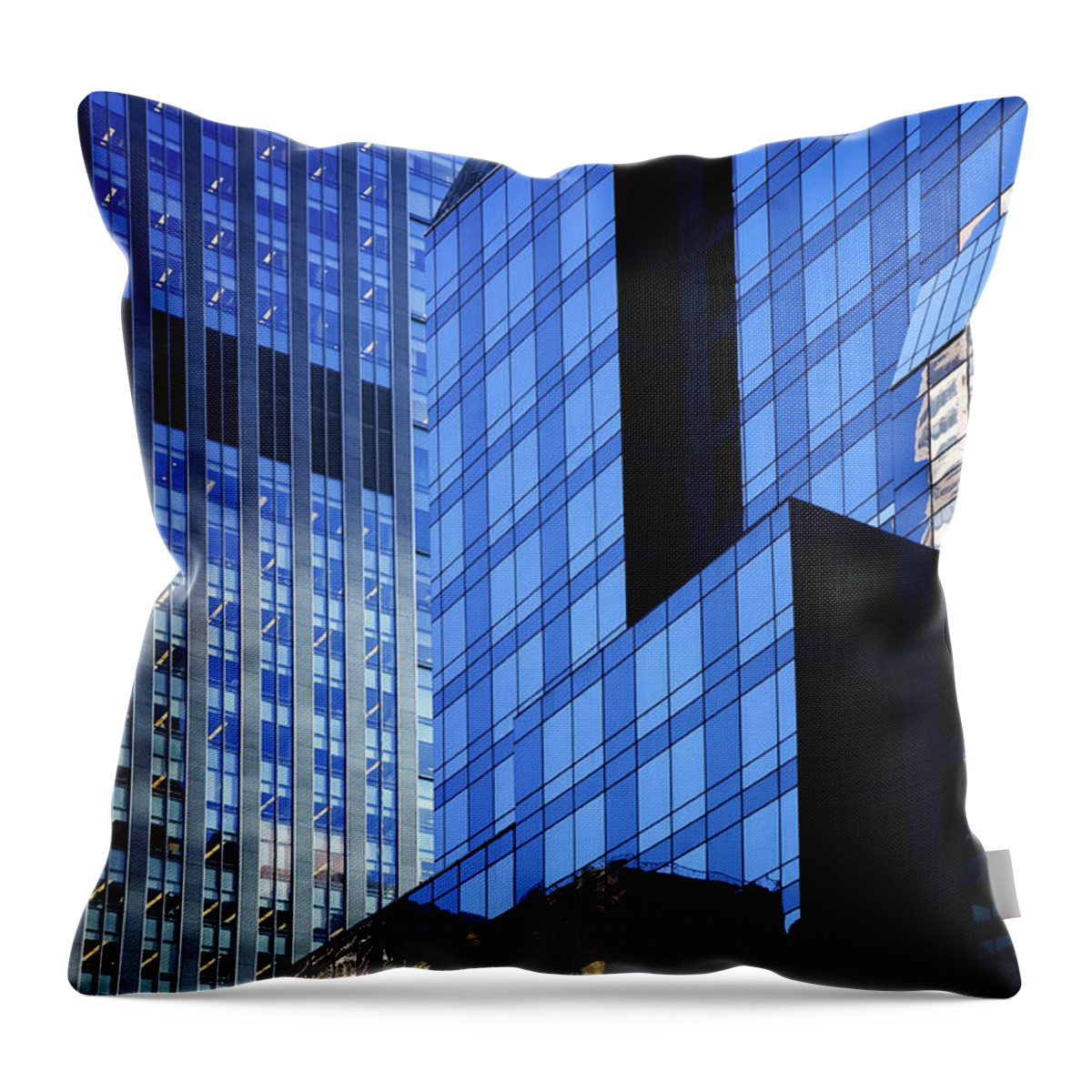 Working Throw Pillow featuring the photograph Manhattan Skyscrapers by Nikada