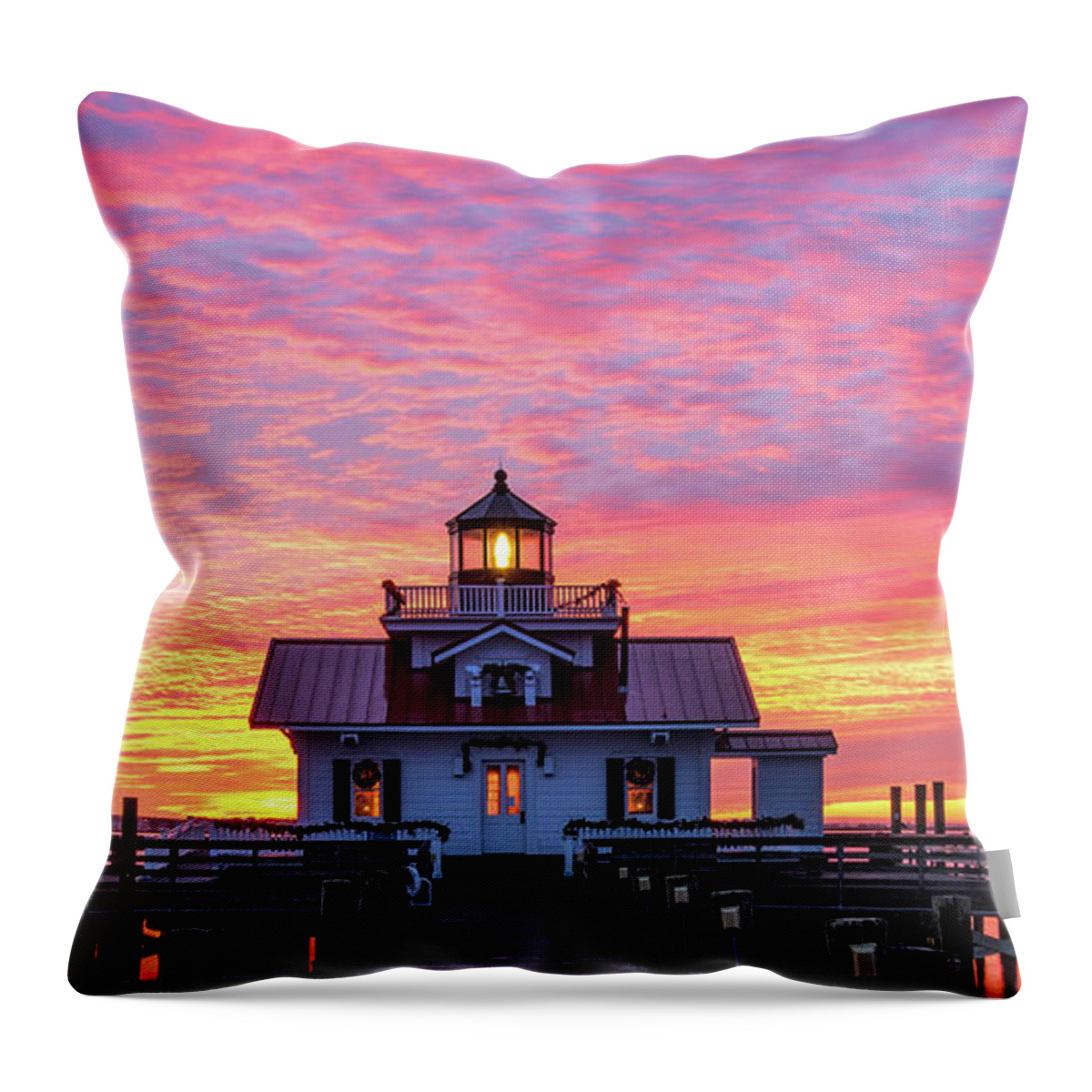Manteo Throw Pillow featuring the photograph Manteo's Colors by Jamie Pattison