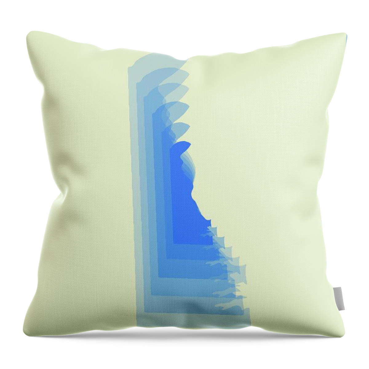 Delaware Throw Pillow featuring the digital art Map of Delaware by Naxart Studio
