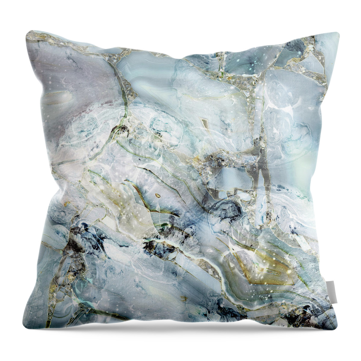 Marble Throw Pillow featuring the mixed media Marble by Jacky Gerritsen