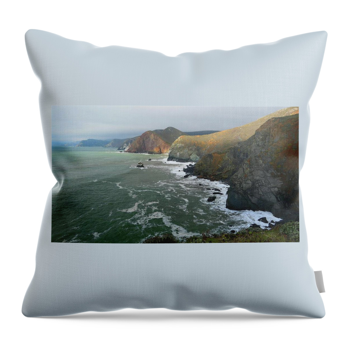 Marin Headlands Throw Pillow featuring the photograph Marin Headlands North by John Parulis