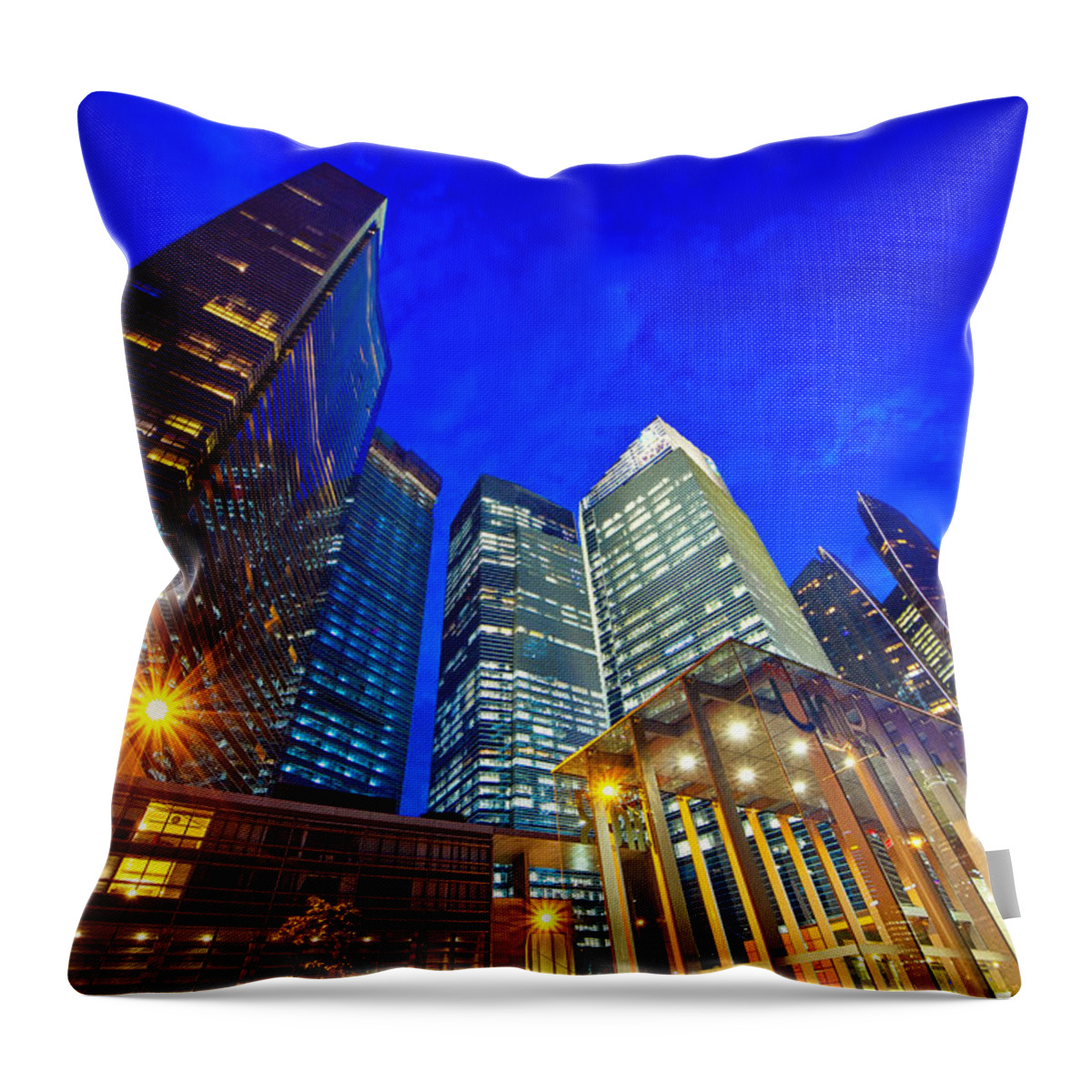 Tranquility Throw Pillow featuring the photograph Marina Bay Link by Feel Free To Share Your Thoughts On My Works