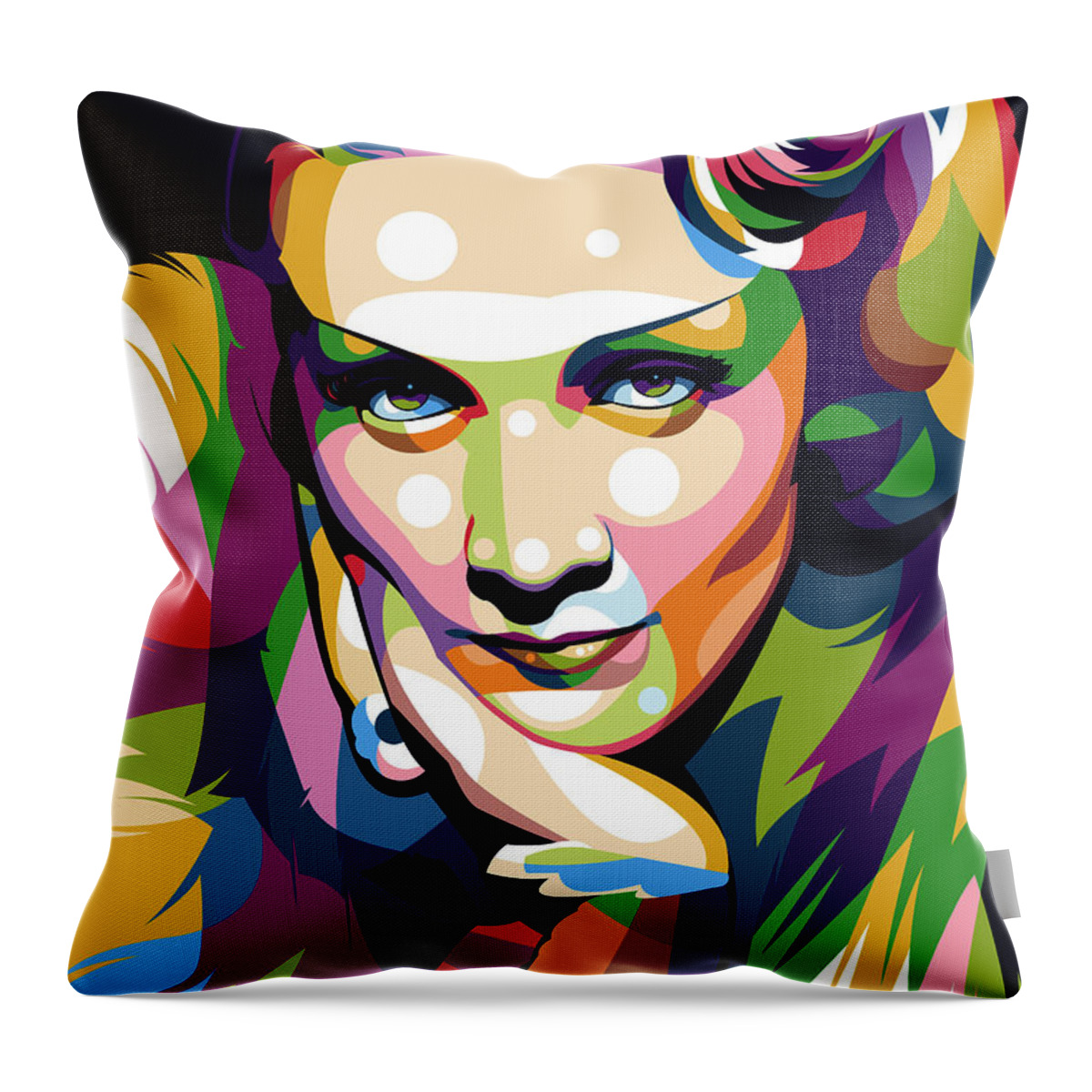 Marlene Dietrich Throw Pillow featuring the digital art Marlene Dietrich by Movie World Posters