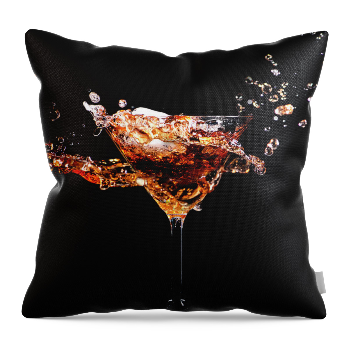 Cocktail Throw Pillow featuring the photograph Martini cocktail splash by Jelena Jovanovic