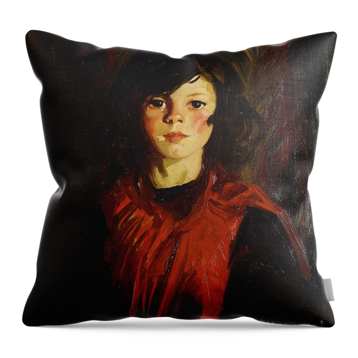 1920s Throw Pillow featuring the painting Mary Ann by Robert Cozad Henri