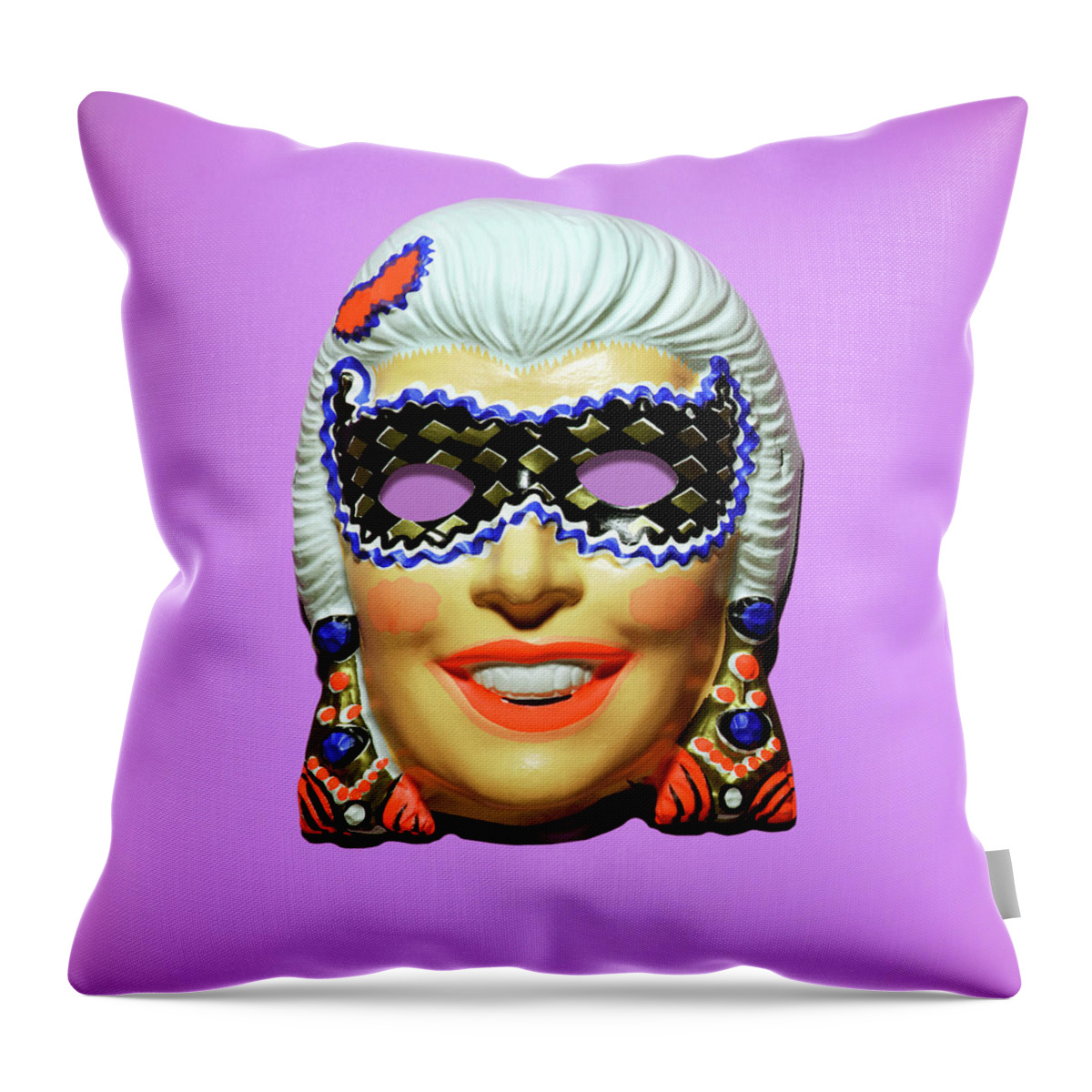 Adult Throw Pillow featuring the drawing Masquerade Mask by CSA Images