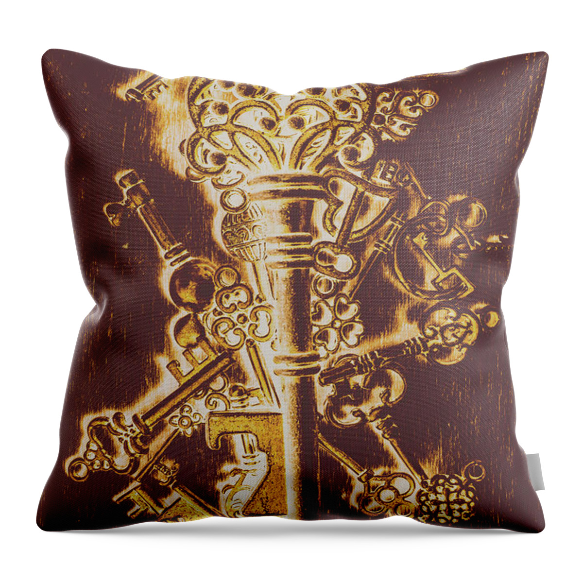 Key Throw Pillow featuring the photograph Master key by Jorgo Photography