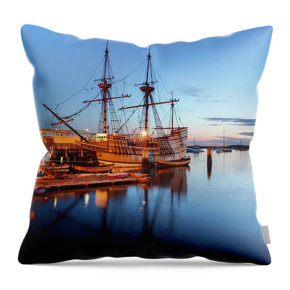 Water's Edge Throw Pillow featuring the photograph Mayflower II by Denistangneyjr