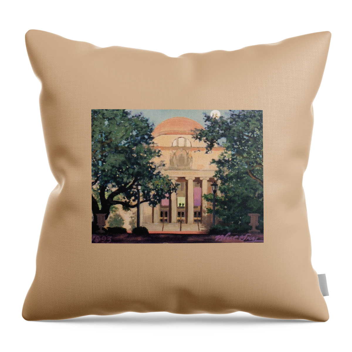 Mckissick Museum Throw Pillow featuring the painting McKissick Museum by Blue Sky