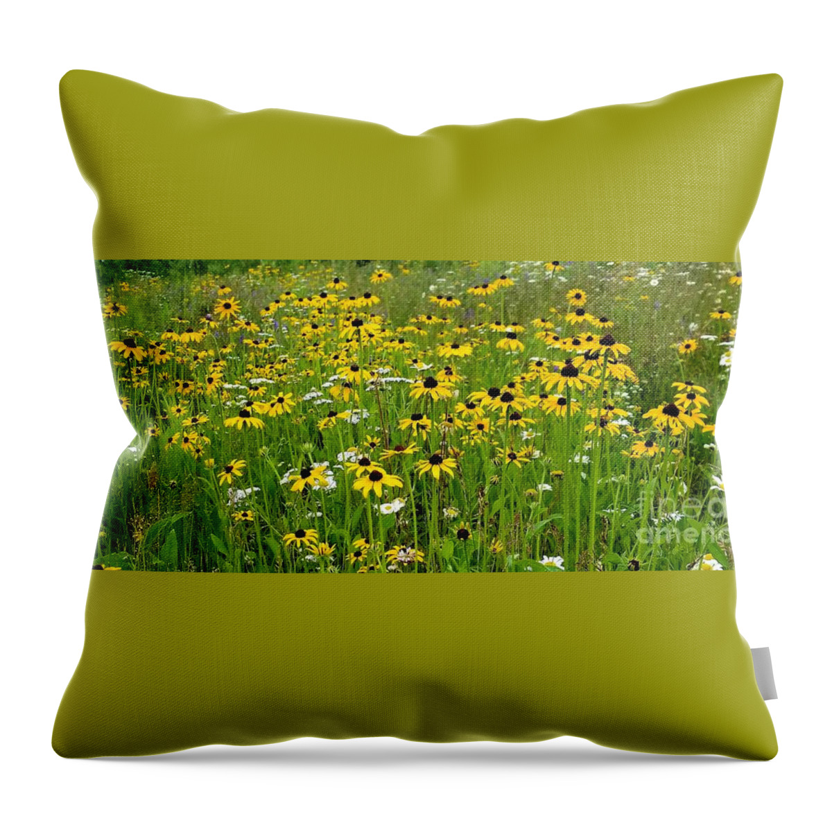 Sea Throw Pillow featuring the photograph Meadow Flowers 1 by Michael Graham
