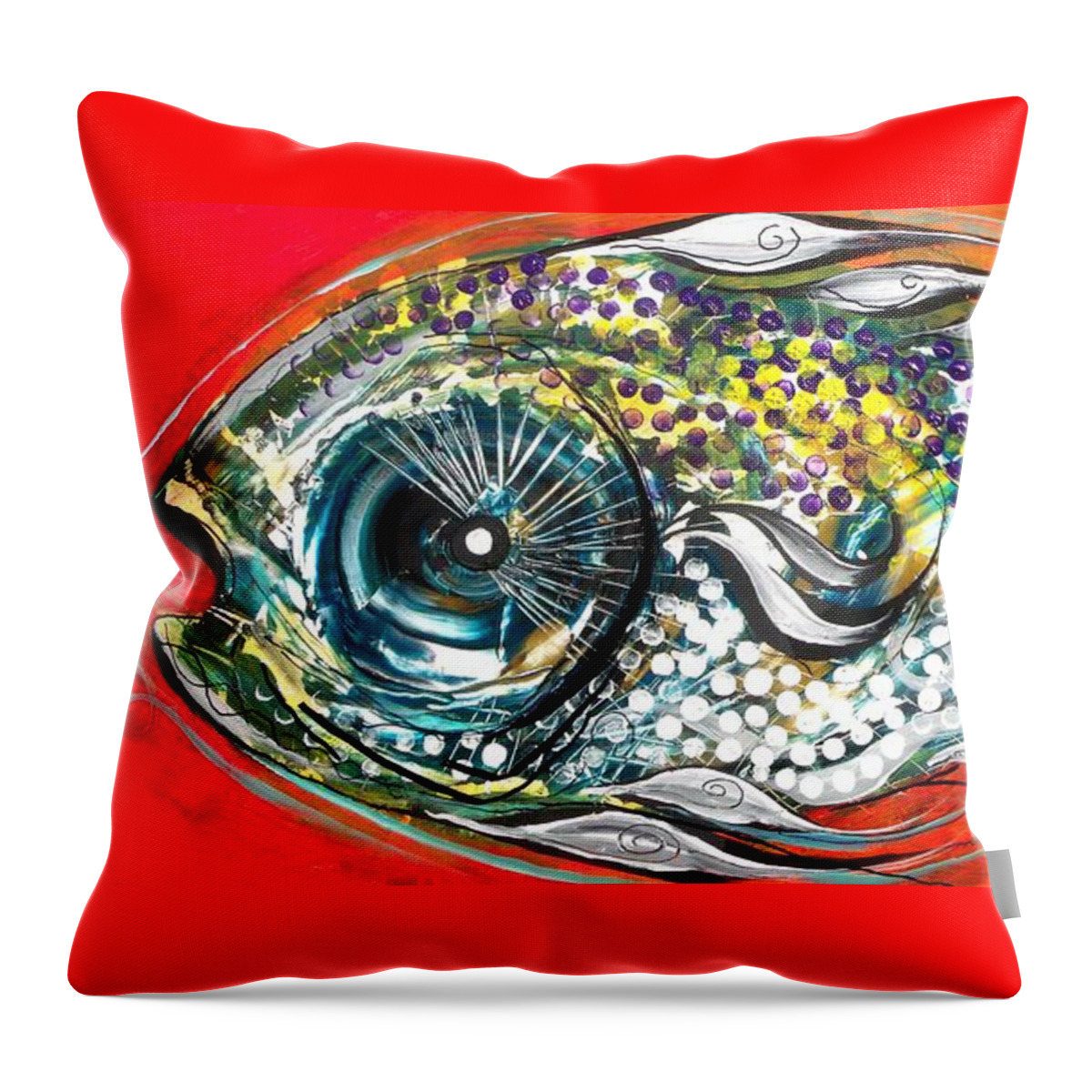 Fish Throw Pillow featuring the painting Mediterranean Fish by J Vincent Scarpace