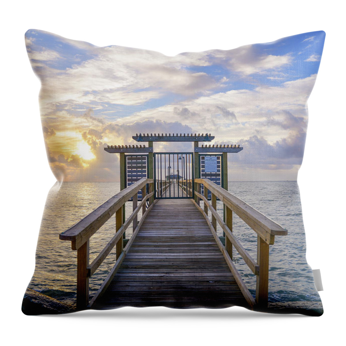 Sunrise Throw Pillow featuring the photograph Memorial Day Sunrise by Christopher Rice