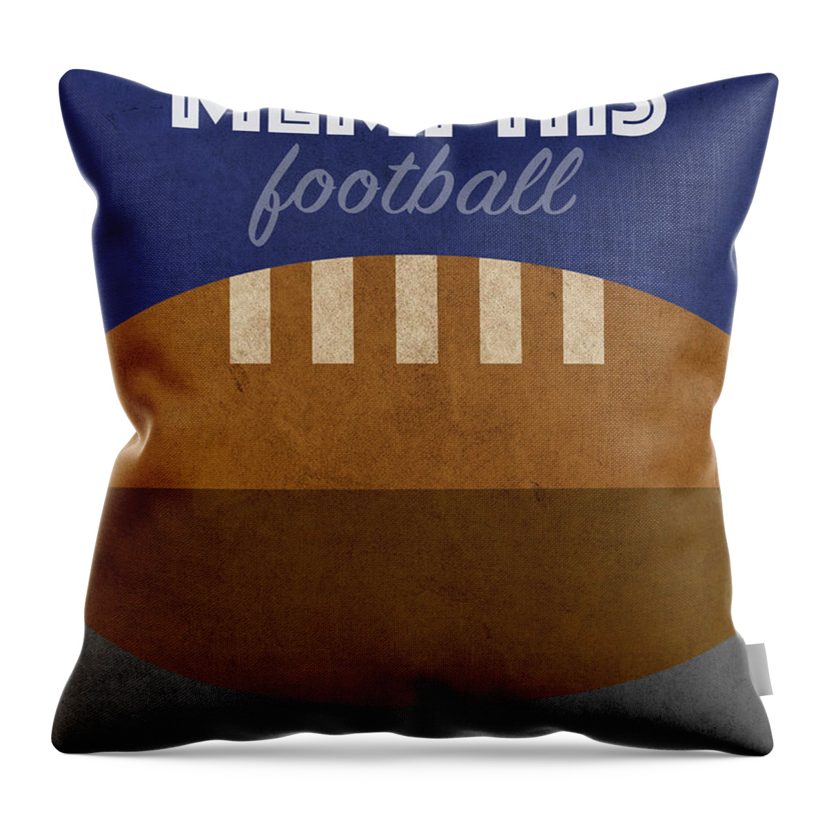 Memphis Throw Pillow featuring the mixed media Memphis Football College Sports Retro Vintage Poster by Design Turnpike