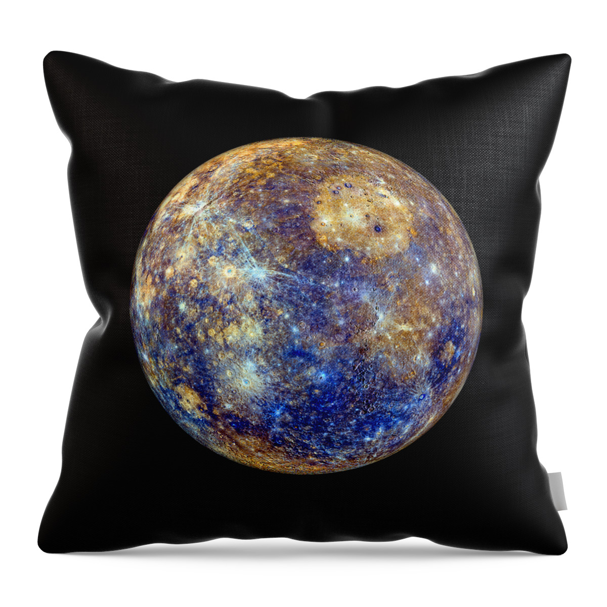 Mercury Throw Pillow featuring the photograph Mercury in false color - Enhanced by Weston Westmoreland