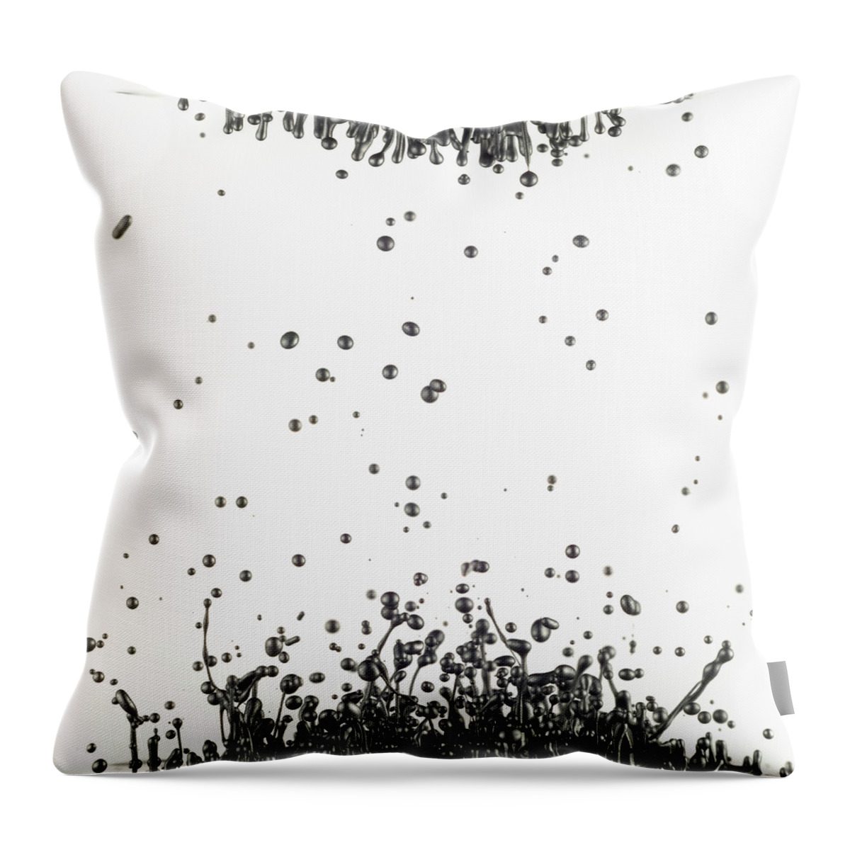 White Background Throw Pillow featuring the photograph Metallic Liquid by Don Farrall