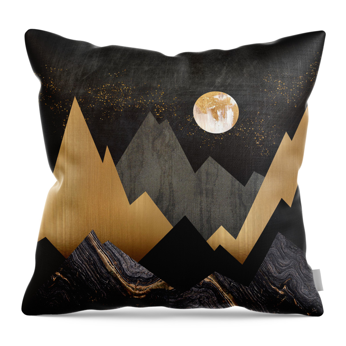 Digital Throw Pillow featuring the digital art Metallic Night by Spacefrog Designs