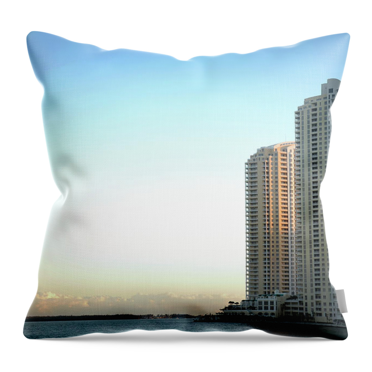Apartment Throw Pillow featuring the photograph Miami Bay Front Condo by Jfmdesign