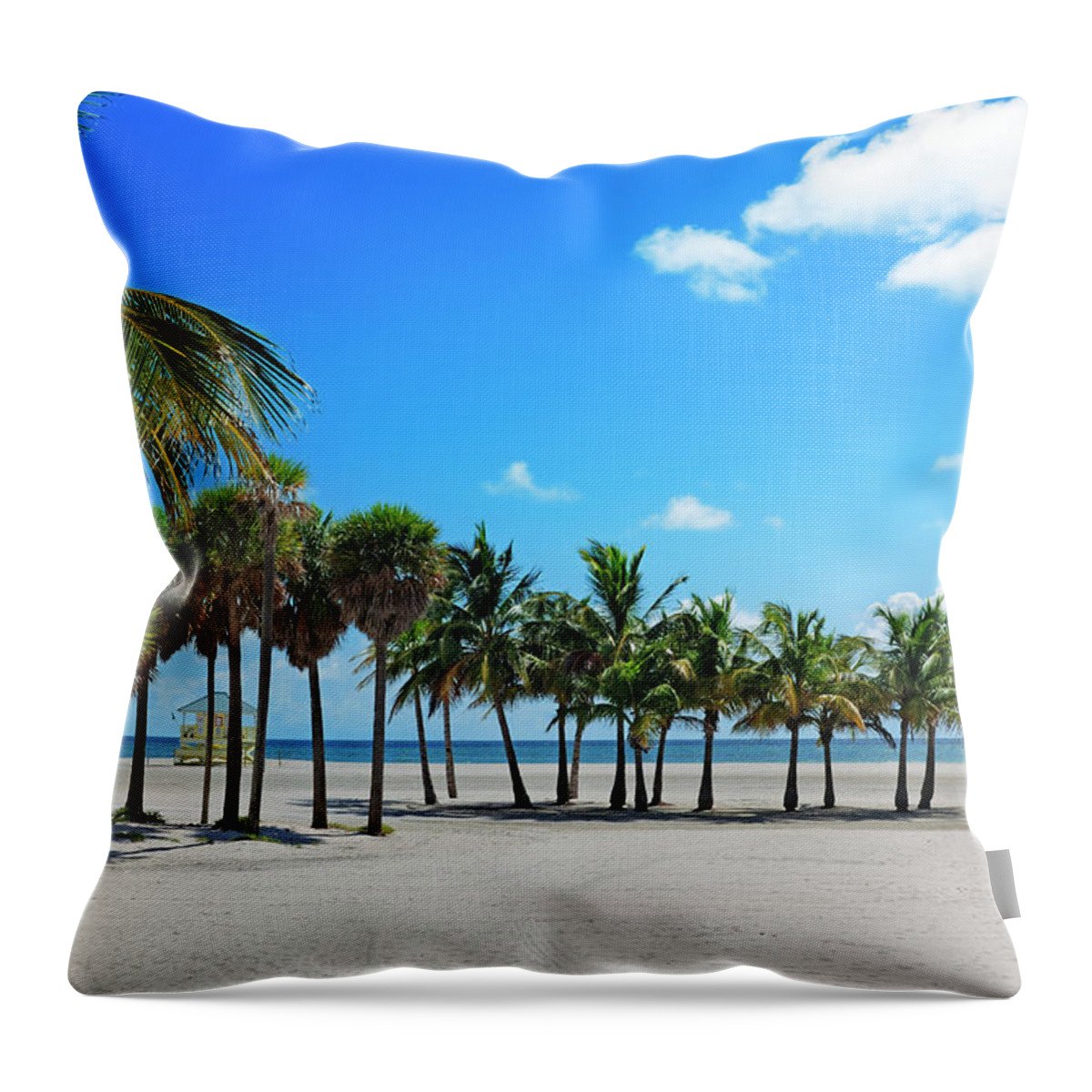Crandon Park Throw Pillow featuring the photograph Miami Beach Tropical Paradise by Jfmdesign