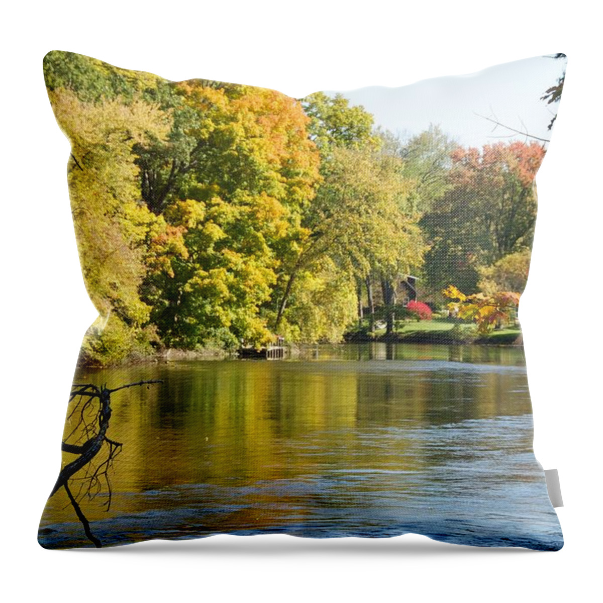 River Throw Pillow featuring the photograph Michigan River by Marty Klar