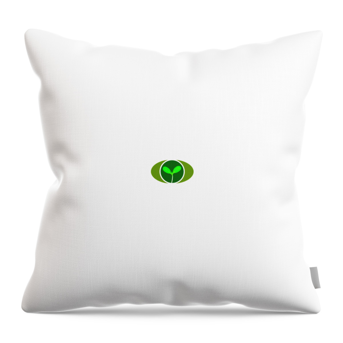  Throw Pillow featuring the drawing Microgreen graphic with oval standard green by Charlie Szoradi