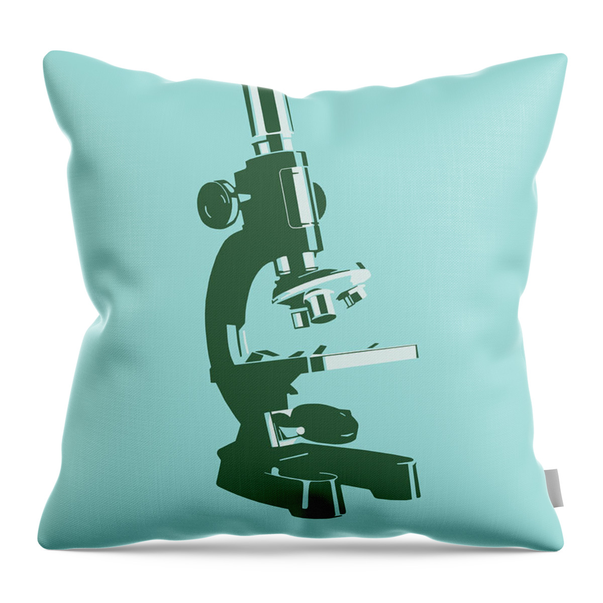 Biology Throw Pillow featuring the drawing Microscope by CSA Images