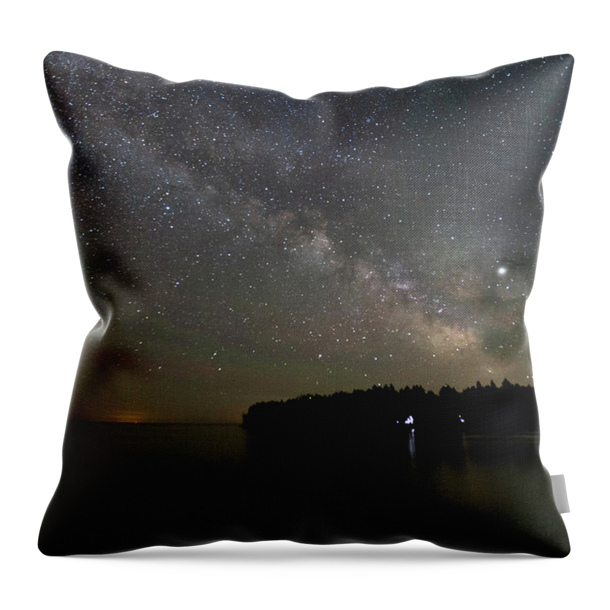 Door County Throw Pillow featuring the photograph Milky Way Over Cana Island by Paul Schultz