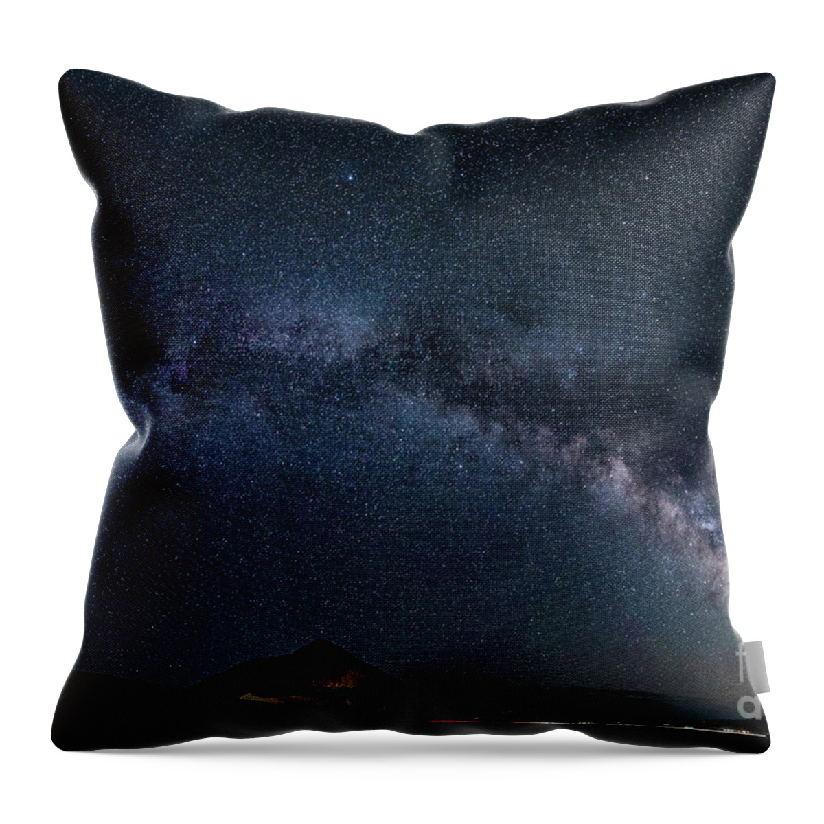 Milky Way Throw Pillow featuring the photograph Milky Way over Crested Butte Mountain by Melissa Lipton