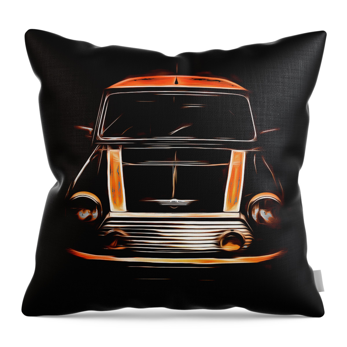  Car Throw Pillow featuring the digital art Mini Cooper Love by Carl H Payne