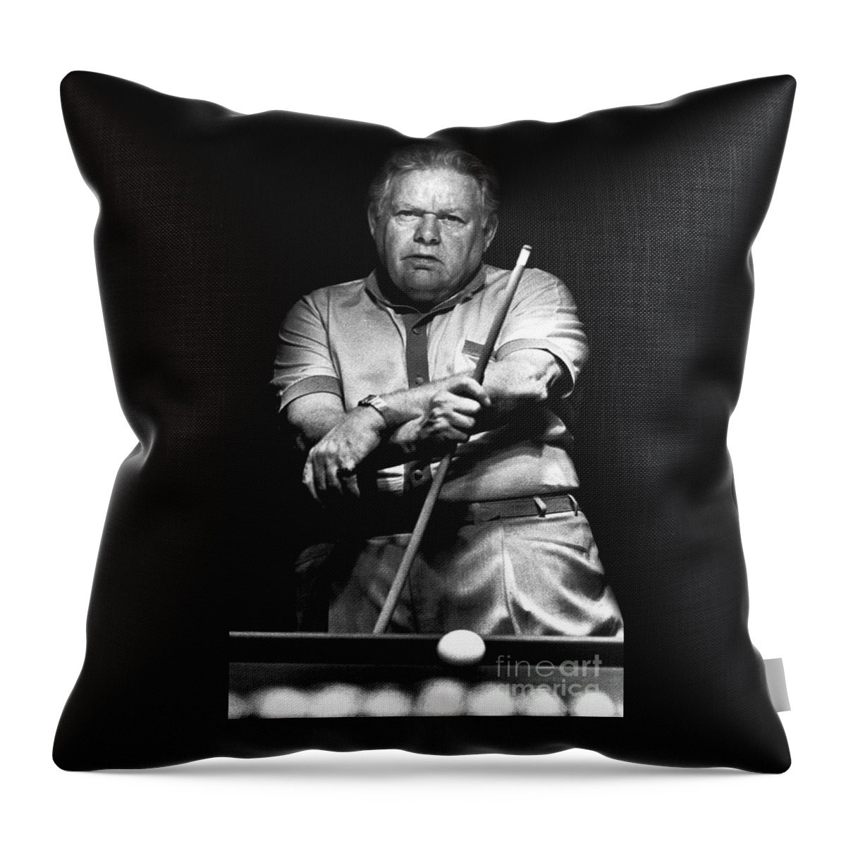 Pool Hustler Throw Pillow featuring the photograph Minnesota Fats by Doc Braham