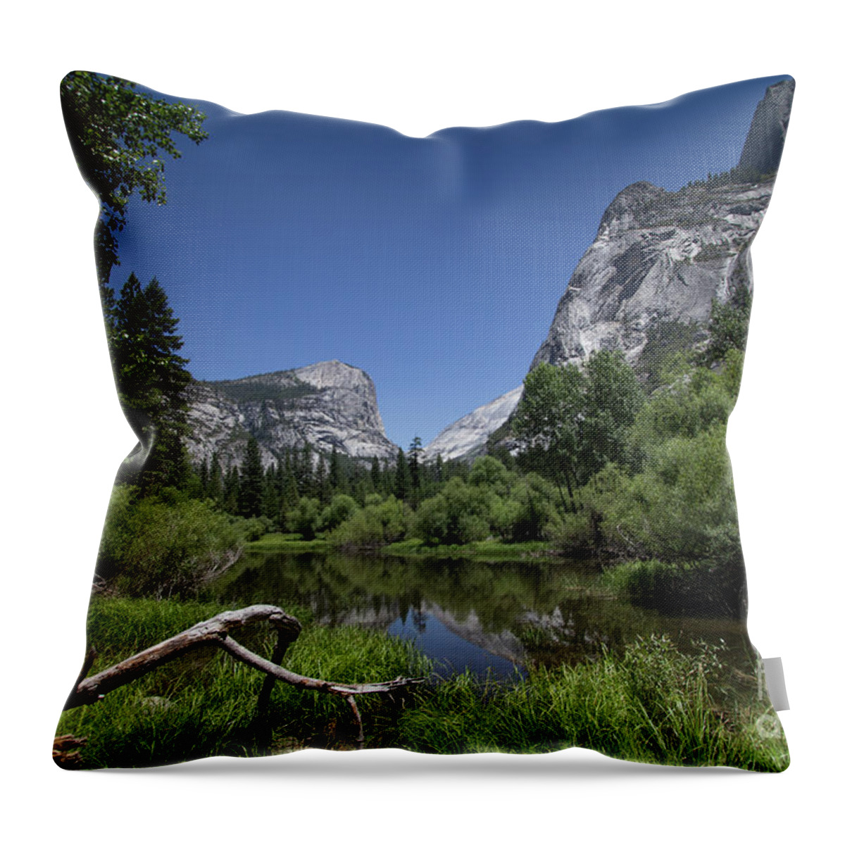 Yosemite National Park Throw Pillow featuring the photograph Mirror lake by Agnes Caruso