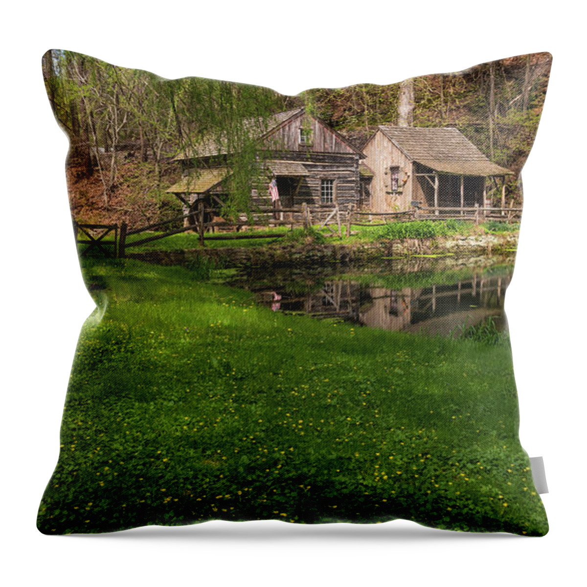 Bucks County Throw Pillow featuring the photograph Mirror Mill by Kristopher Schoenleber