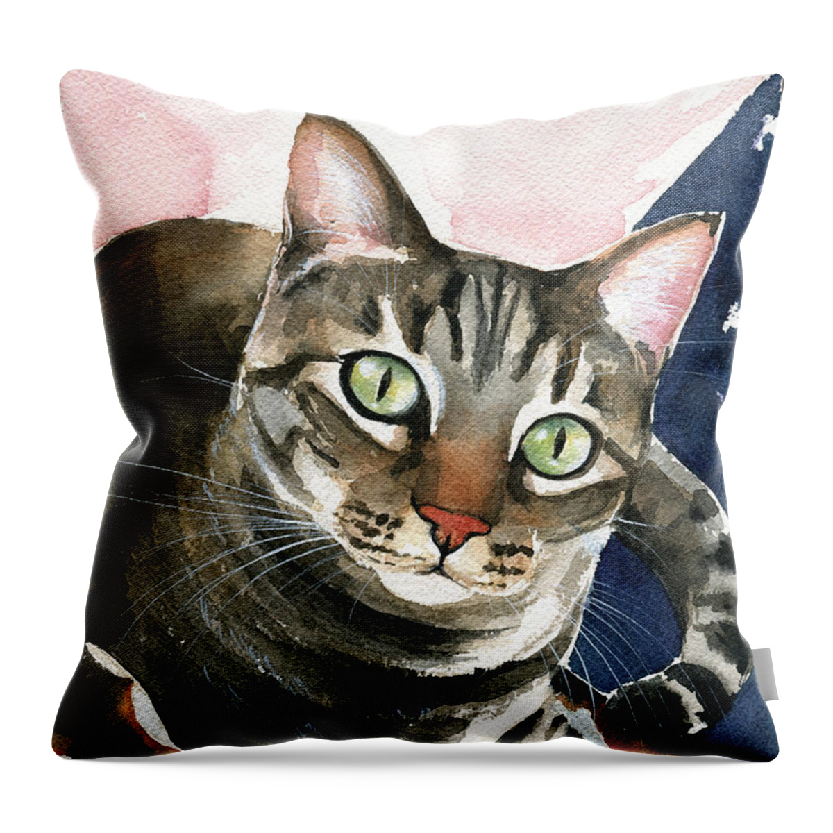 Ema Throw Pillow featuring the painting Miss Ema by Dora Hathazi Mendes