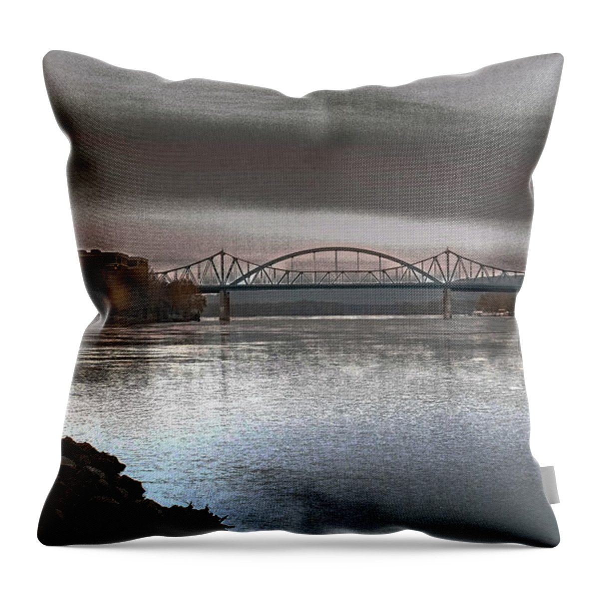 Mississippi Throw Pillow featuring the photograph Mississippi Calm by Phil S Addis
