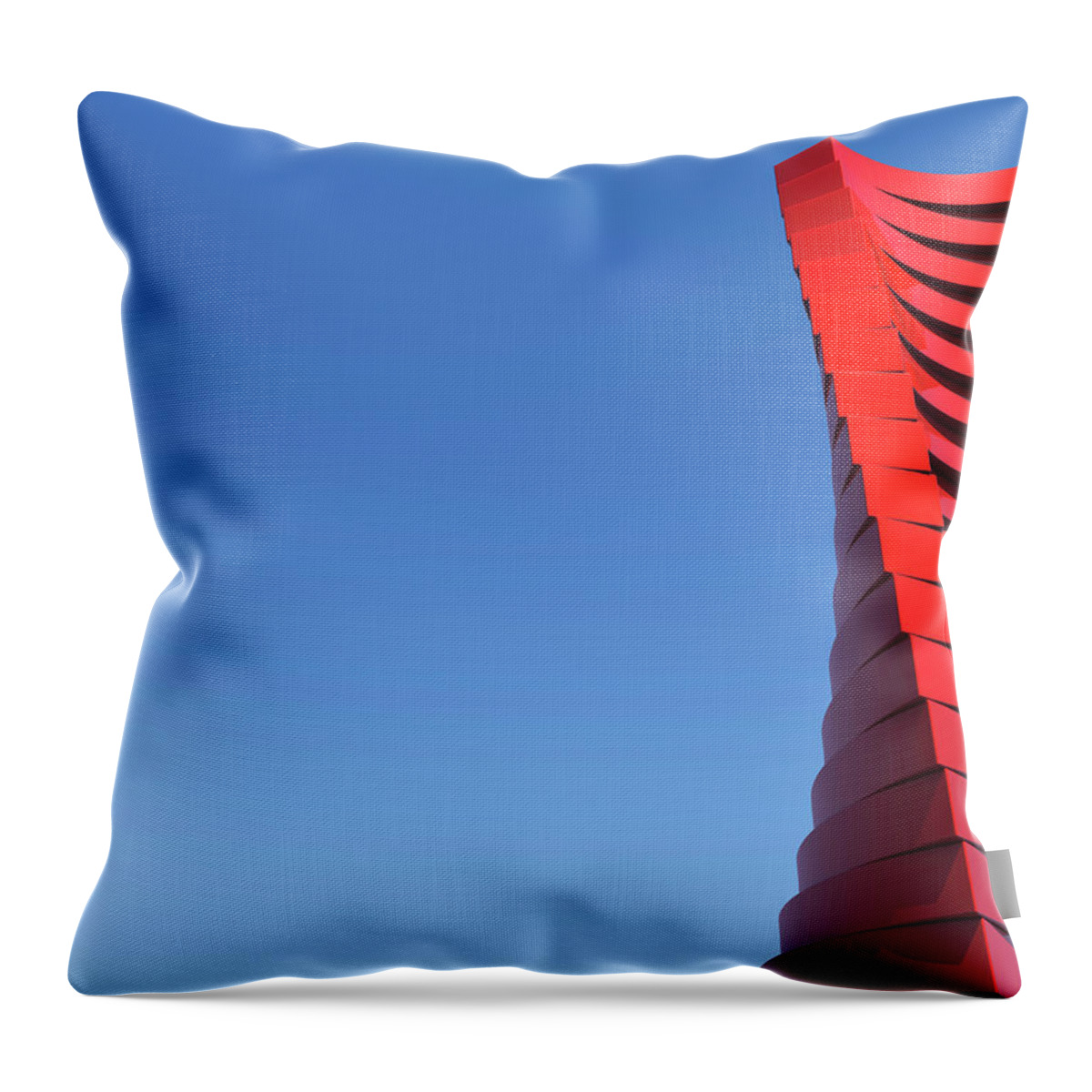 Built Structure Throw Pillow featuring the photograph Modern Helical Architectural Building by Raycat