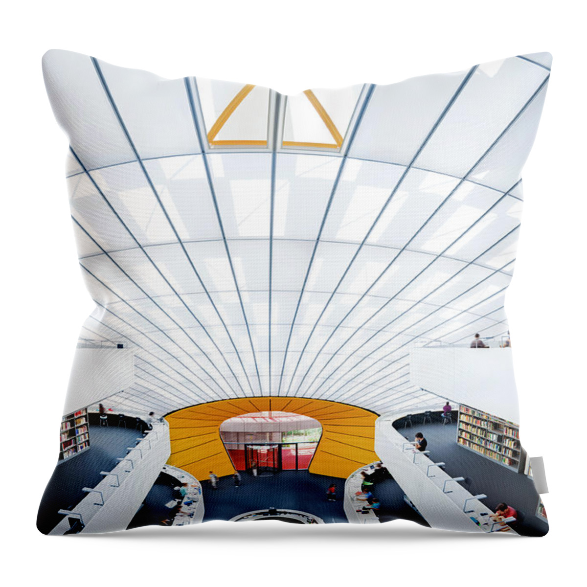 Home Decor Throw Pillow featuring the photograph Modern Library by Nikada
