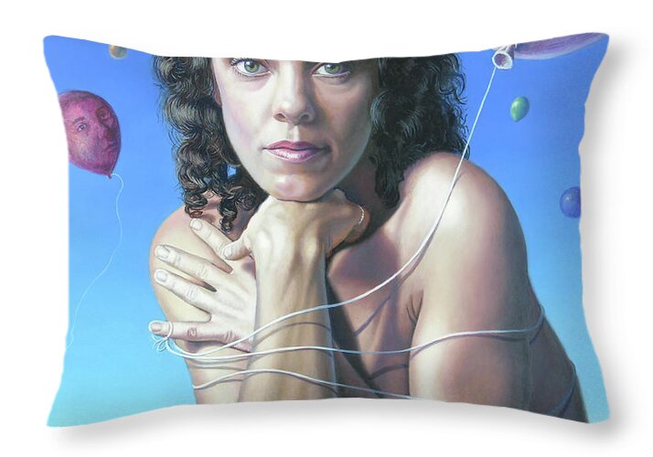 Portrait Throw Pillow featuring the painting Molly by Miguel Tio