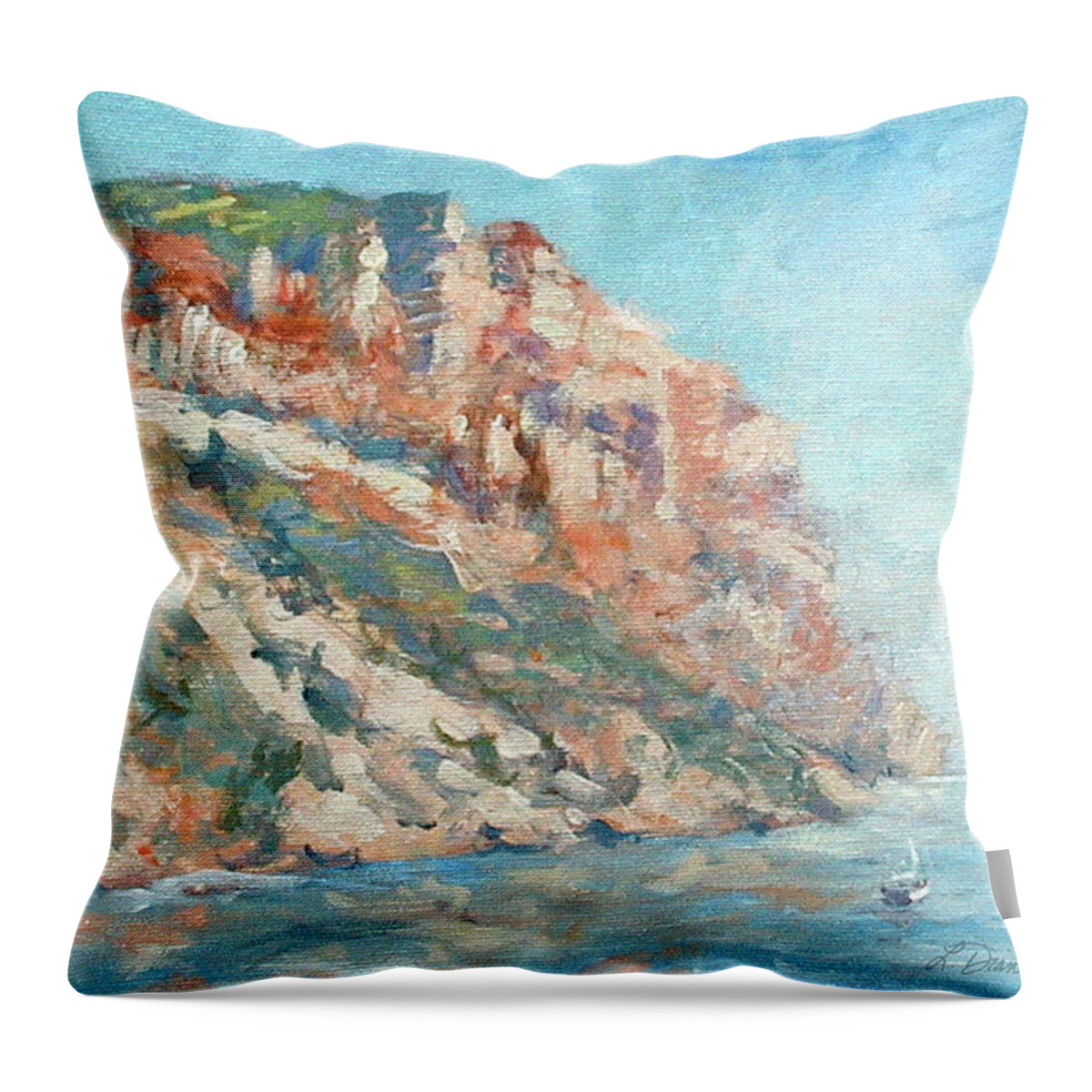 Cassis France Throw Pillow featuring the photograph Moment at Cassis by L Diane Johnson