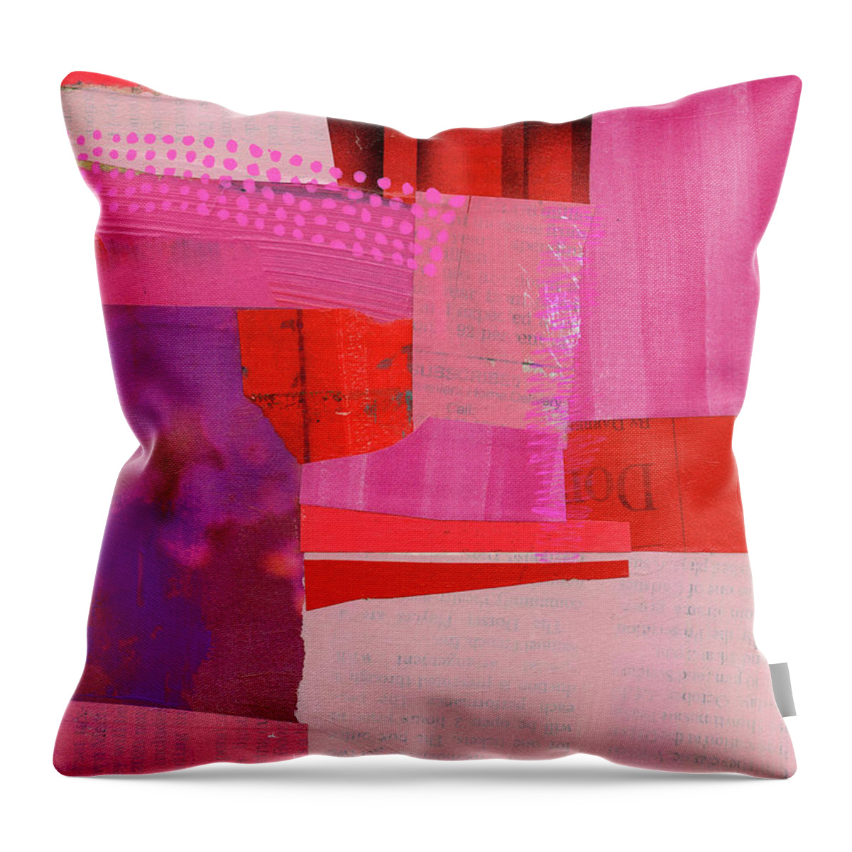 Abstract Art Throw Pillow featuring the painting Monochrome Pink #2 by Jane Davies