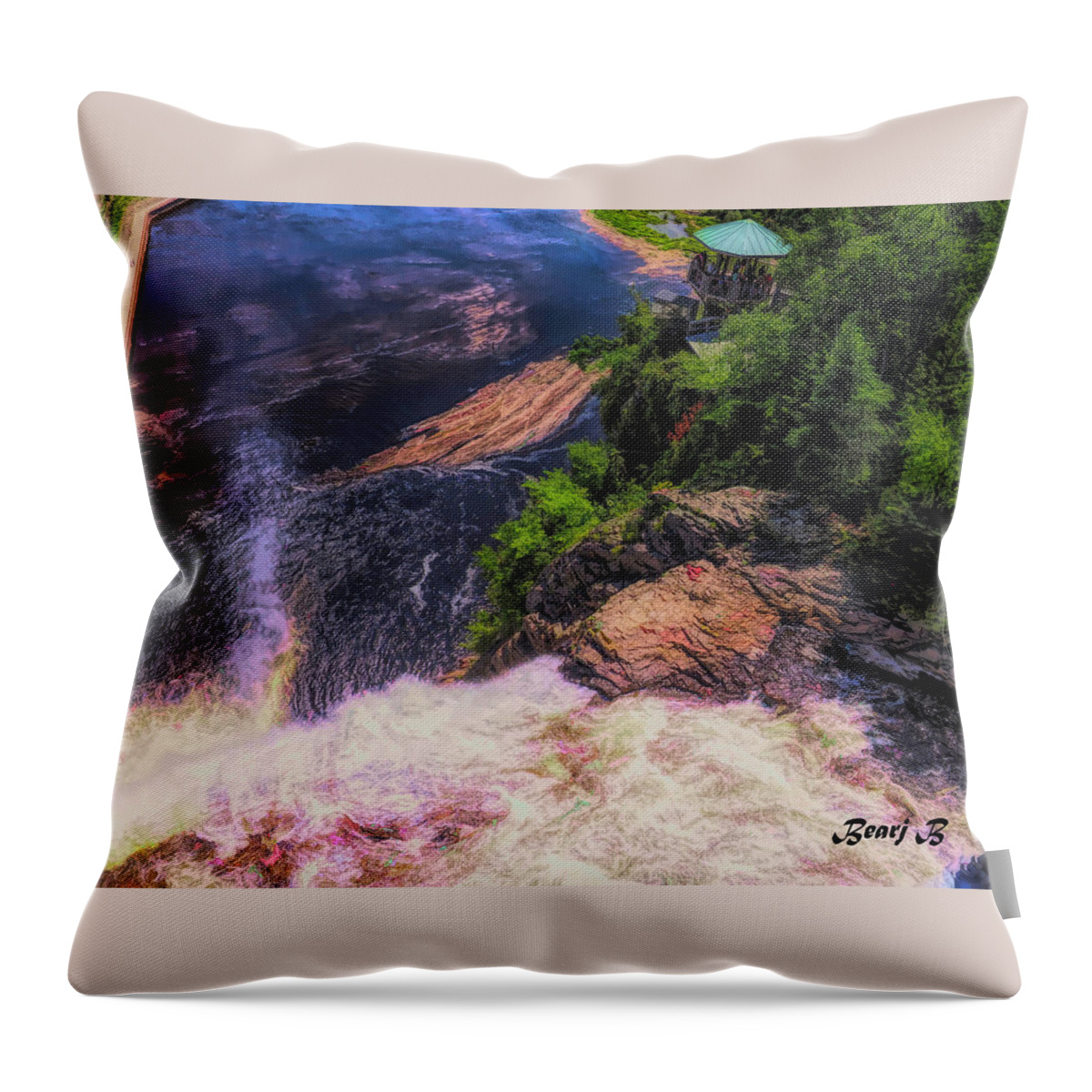 Montmorency Throw Pillow featuring the photograph Montmorency Falls by Bearj B Photo Art