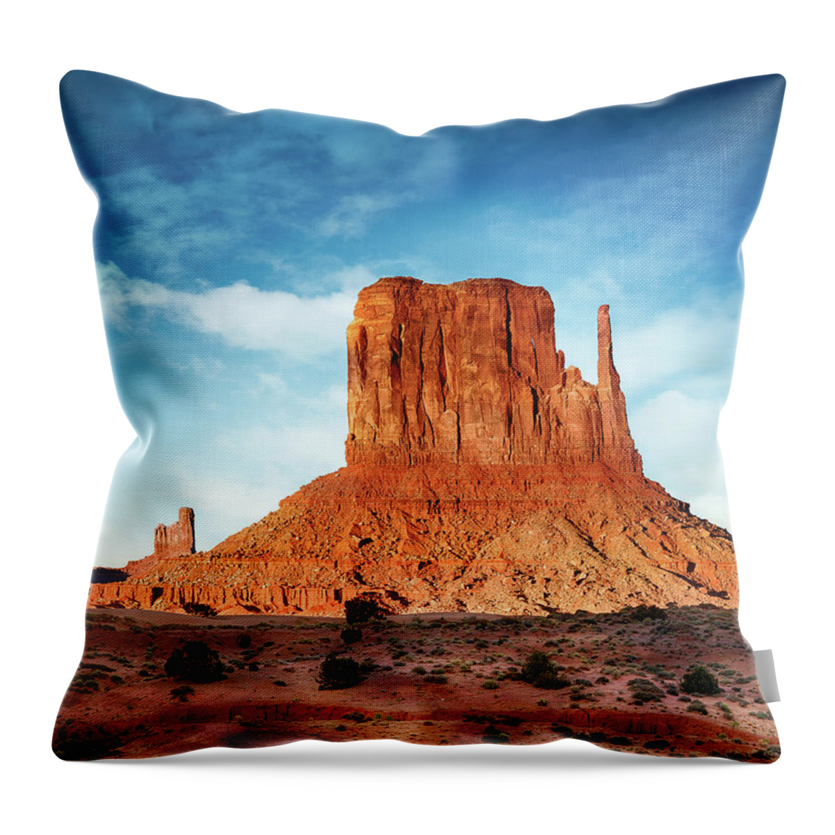 Ut Throw Pillow featuring the photograph Monument Valley Sunset 1304 by Kenneth Johnson
