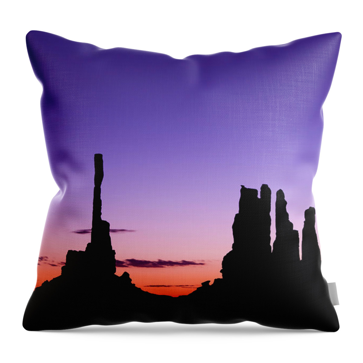 Scenics Throw Pillow featuring the photograph Monument Valley, Totem Pole, Dawn, Yei by Russell Burden