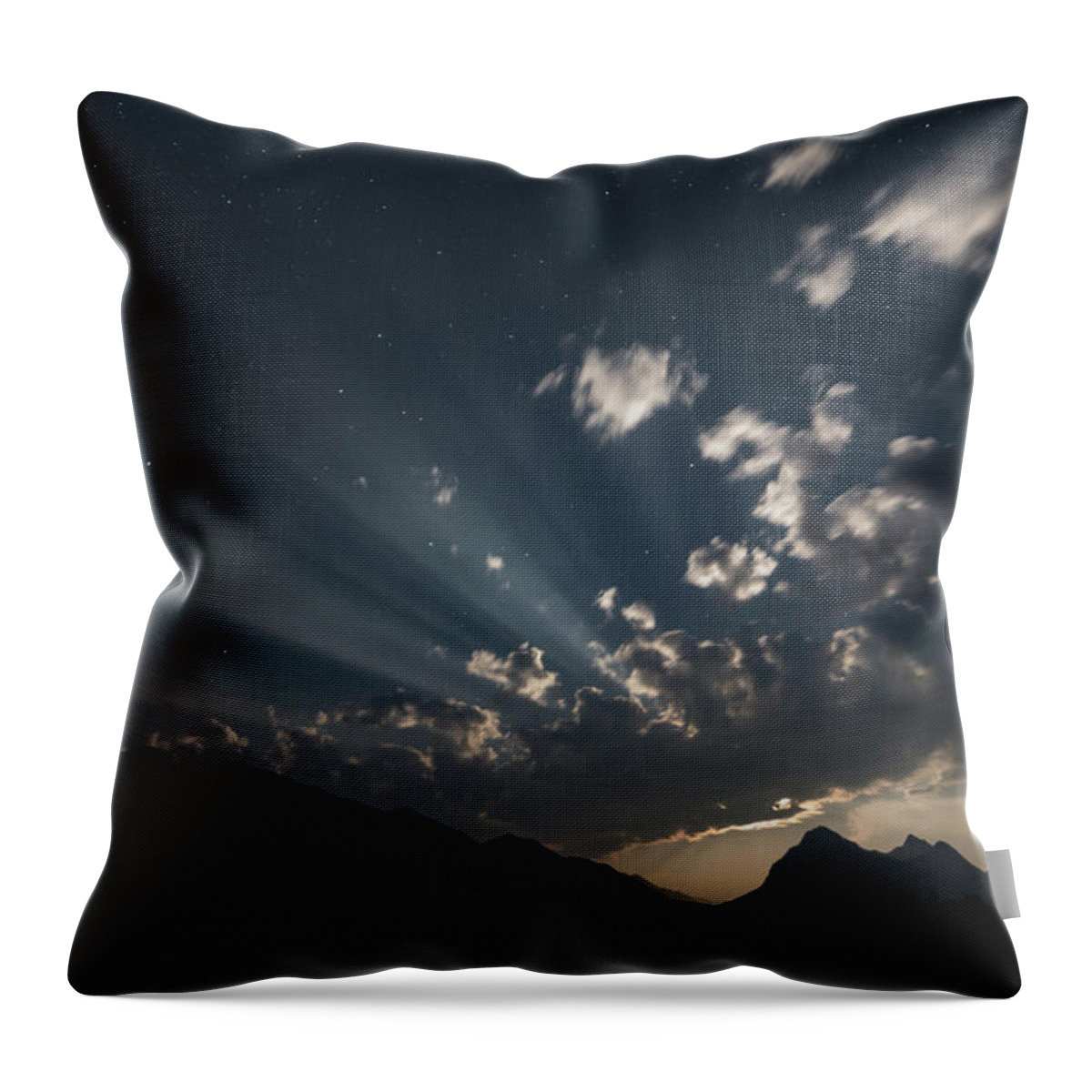 Abraham Lake Throw Pillow featuring the photograph Moonshine over Abraham Lake by Joe Kopp