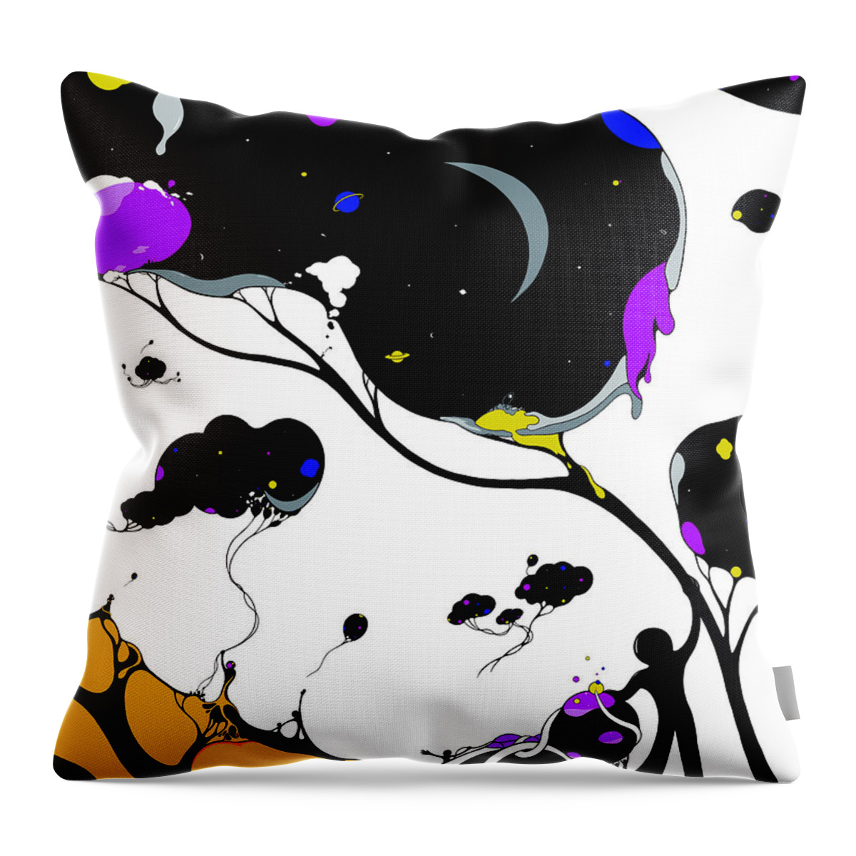 Space Throw Pillow featuring the drawing Moonshot by Craig Tilley