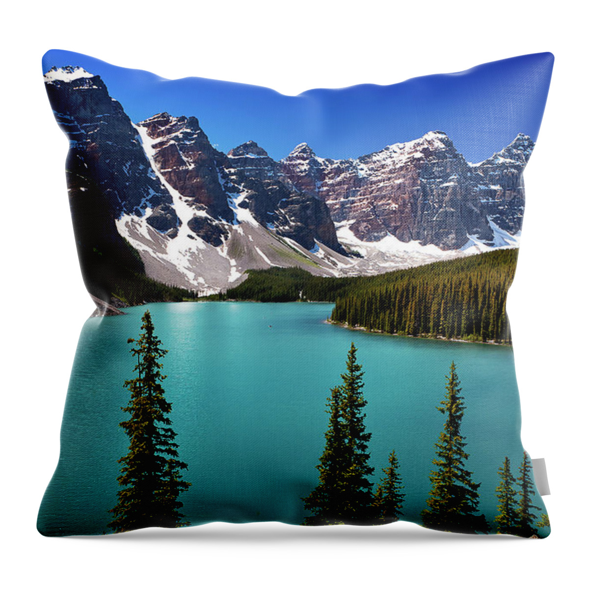 Scenics Throw Pillow featuring the photograph Moraine Lake, Banff National Park by Edwin Chang Photography
