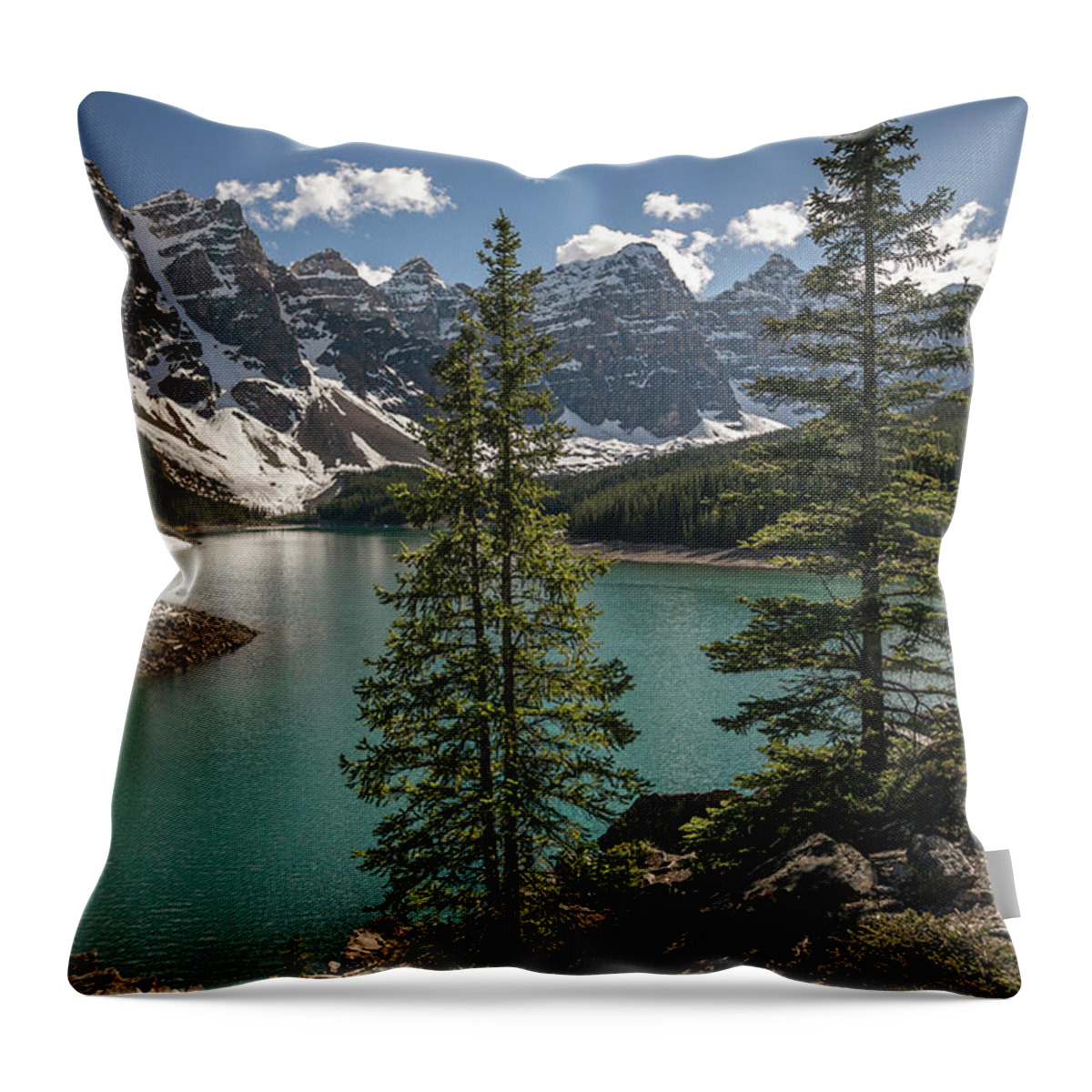 Tranquility Throw Pillow featuring the photograph Moraine Lake by Gemma
