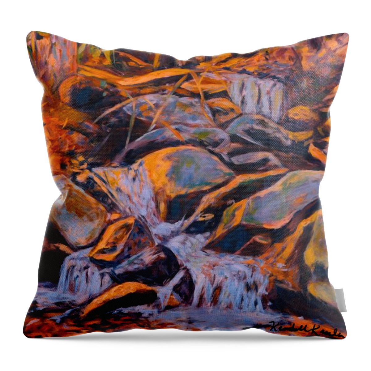 Rocks Throw Pillow featuring the painting Morning Light by Kendall Kessler
