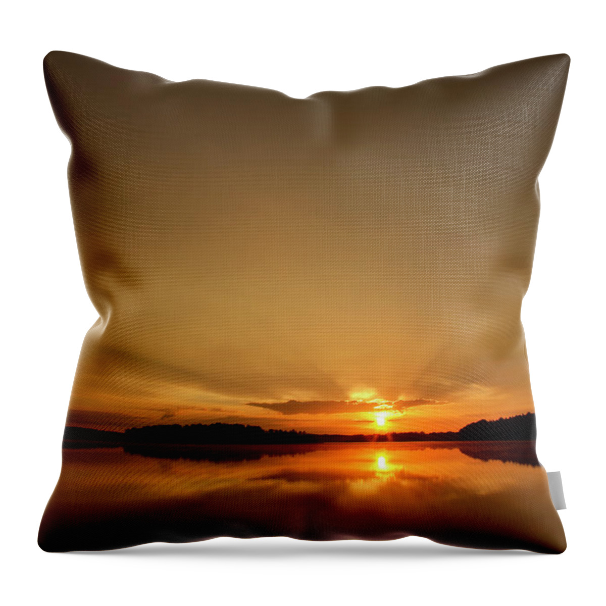 Water's Edge Throw Pillow featuring the photograph Morning Sun by Avtg